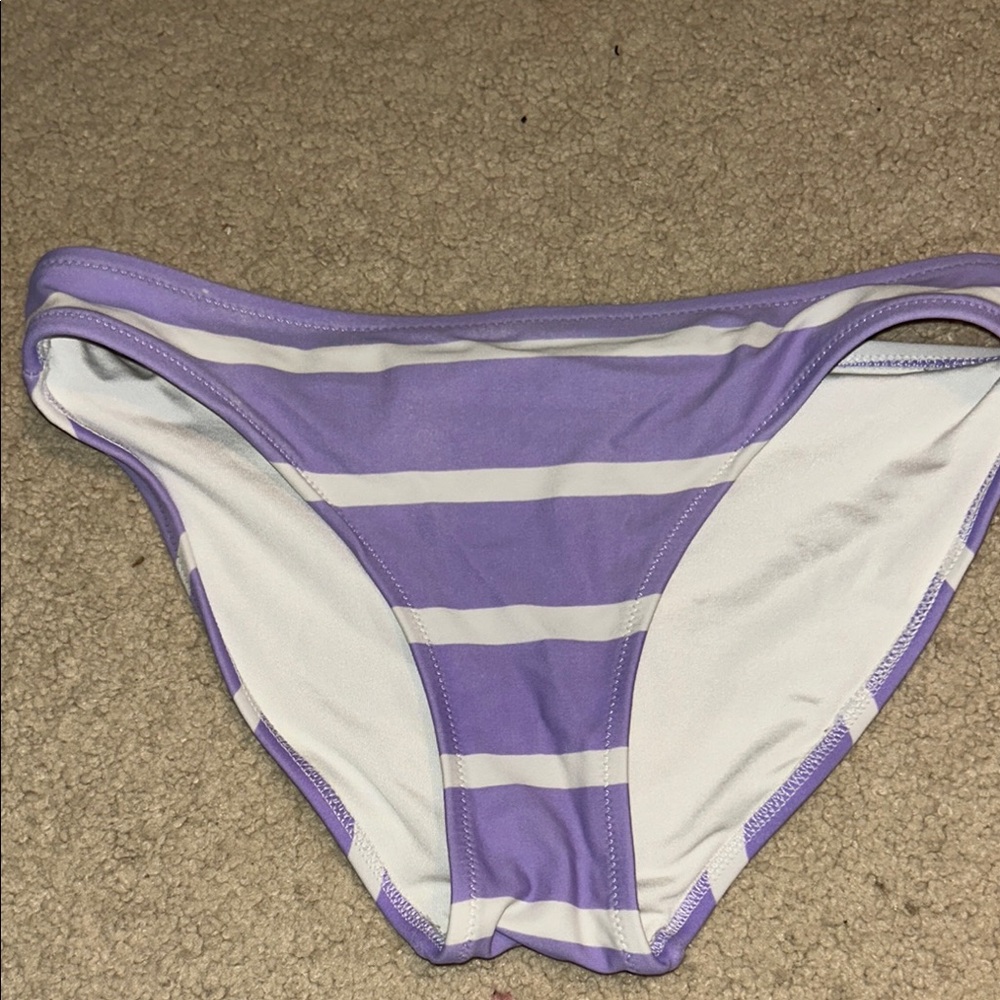 Aerie Purple and White Striped Bikini